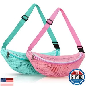 Mesh Beach Bag for kids, Shell Bags for Beach, Fanny Pack Shell Bags for pick - Picture 1 of 5