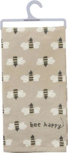 Primitives by Kathy Bee Happy Dish Towel - Picture 1 of 2
