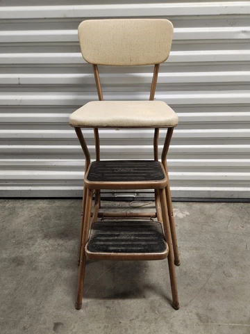 Vintage COSCO Kitchen Step Chair Stool with Slide Out Step Blue Seal! Cover
