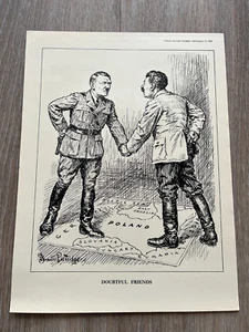 1939 punch cartoon print - doubtful friends ! hitler & stalin - Picture 1 of 2