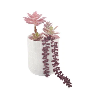 Flora Bunda Artificial Plant 12 in H Pink Succulent Garden in 5 in Greco Cera... - Picture 1 of 3