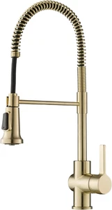 Britt Commercial Style Kitchen Faucet in Spot Free Antique Champagne Bronze, KPF - Picture 1 of 12