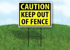 Caution Keep Out Of Fence Yellow Plastic Yard Sign Road Sign With Stand