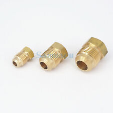 2pcs Fit 3/16"-1/2" Tube O.D Hex End Plug Brass SAE 45 Degree Flare Connector