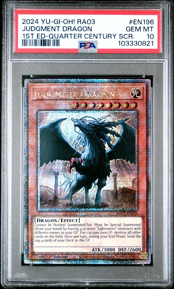 Judgment Dragon - PSA 10 - RA03-EN196 - Quarter Century Secret Rare - Yugioh - Image 1 of 2