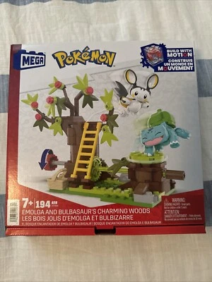 Mega (2023) POKEMON: 194 piezas EMOLGA & BULBASAUR'S CHARMING WOODS Set #HTH69 Foto 1 de 3