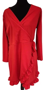 Women's size 16 stretchy wrap style short dress made by Pretty Little Things - Picture 1 of 3