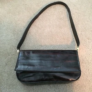 Vintage Brown Eel Skin Purse Shoulder Bag or Clutch, J. Renee Handbags - Picture 1 of 5