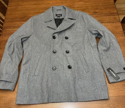 NUEVO Abrigo de Invierno Clásico Largo Medio Chaquetón Gris Liz Claiborne Talla Grande L Foto 1 de 4