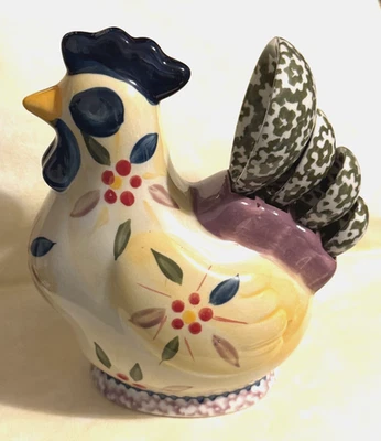 Temptations By Tara Multi Old World Measuring Spoons Holder Chicken Hen Rooster - Image 1 of 4