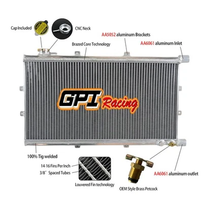 Universal Aluminum Radiator Heat Exchanger Water to Air Intercooler Cap - Image 1 of 4
