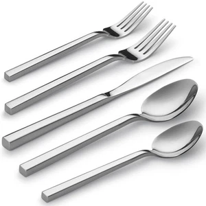 Cube 20-Piece Forged Stainless Steel Flatware Set Cutlery Set,Silverware Set ... - Picture 1 of 7