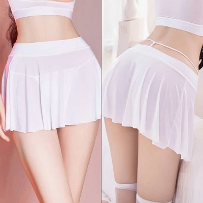 Hohe Taille Minirock Nylon Transparent 1 Stück Eine Linie Freie Größe Weiblich - Bild 1 von 4