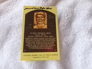 JAMES COOL PAPA BELL -SIGNED HALL OF FAME PLAQUE POSTCARD - Picture 1 of 1