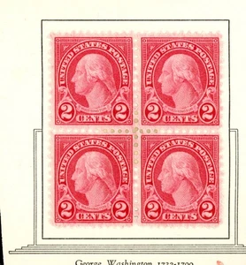 U.S. STAMP ~ SC. 579 BLK OF 4 ~ WASHINGTON ~ MINT HINGED (BOTTOM 2 STAMPS MNH) - Picture 1 of 1