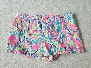 LILLY PULITZER Girls Size 12 14 Callahan Palm Reader Shorts EUC Bright Colors - Picture 1 of 2