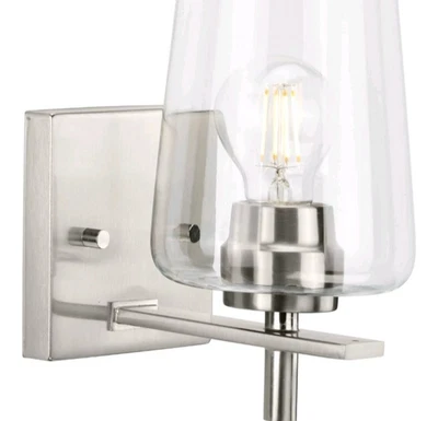 Progress Lighting P300360 Calais 9" Tall Bathroom Sconce - Nickel - Image 1 of 4
