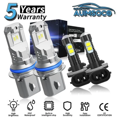 Para Dodge Dakota 2001-2004 cabina camioneta 2/4 puertas 4x faros LED blanco frío Foto 1 de 4