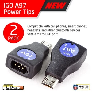 2 X iGo Charger Power Tip A97 Adapter for Micro USB Devices Tablets Cell Phones - Picture 1 of 7