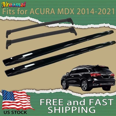 Barras transversales laterales de carga para Acura MDX 2014-2021 4 PIEZAS rieles de techo para Acura MDX 2014-2021 Foto 1 de 4
