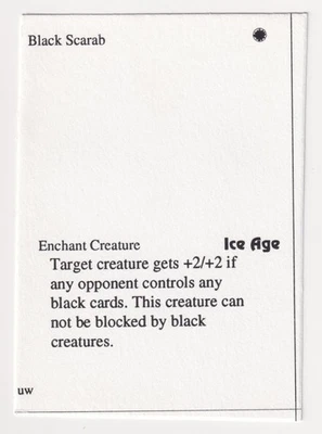 Black Scarab LP Ice Age Playtest Card uw 1995 WOTC MTG Magic Vintage Uncommon! - Image 1 of 2