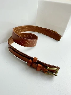 Cinturón Vintage Ralph Lauren Hecho en Gran Bretaña Tostado Western Doble Capa 28 Foto 1 de 4