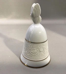 Hallmark Little Gallery Porcelain Bell 1980 24K Gold Trim Floral Butterfly - Picture 1 of 9