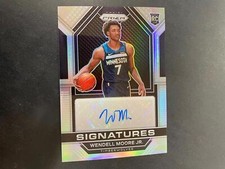 Wendell Moore Jr 2022-23 Prizm Auto Autograph Silver Prizm RC #WMJ Wolves H8
