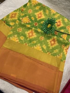 Beautiful Uppada Soft Silk Ikkath Pattern Saree - Picture 1 of 3