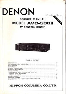 Original Denon AVC-500II Service Manual - Picture 1 of 1
