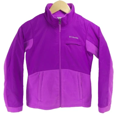 Columbia Benton Springs Pink Purple Size Medium 10/12 Lightweight Fleece Jacket - Image 1 of 4