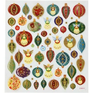 Creativ Christmas Baubles & Angels Stickers Fancy Glitter Scrapbooking Labels - Picture 1 of 2