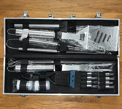 Romanticist Grill Tools Set Stainless Steel In Metallic Case Open Box - Image 1 of 4