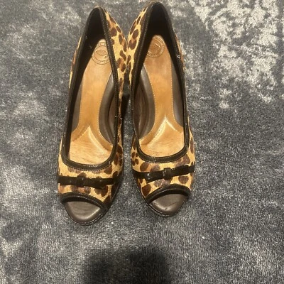 Nurture by Lamaze Peep Toe Cheetah Print Calf Hair Leather Heels Size 8.5 - Image 1 of 4
