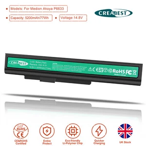 77Wh A32-A15 MD97886 MD97889 Battery For Medion Akoya P6631 P6633 P6634 P6635 - Afbeelding 1 van 13