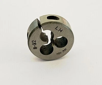 OSG 8-32 UNF Round Adjustable Button Die 1" OD 3/8" Thick Left Hand Thread HSS - Image 1 of 4