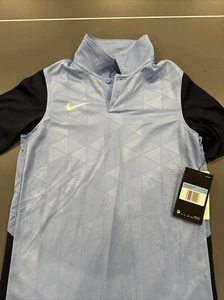 Nike Polo Jersey Unisex Kids Size M Blue Trophy IV Soccer Short Sleeve Collared - Picture 1 of 3