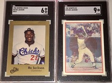 1986 Gold #28 1987 Sportflics #190 Bo Jackson RC SGC 6 & 9 Graded Pair