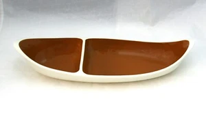 Mid Century Modern Taylor Smith Ever Yours Ceramic Canoe Shaped Divided Bowl - Picture 1 of 11