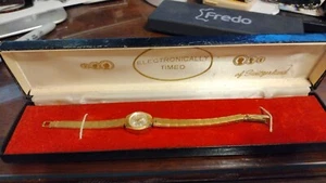 Orologio Donna Lady Nelson Sottile Made in Svizzera BASE METALLO Tono Oro Lavoro Argento Retro - Foto 1 di 13