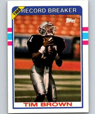1989 Topps #2 Tim Brown Los Angeles Raiders Football Card NM-MT RB Rookie RC - Image 1 of 2