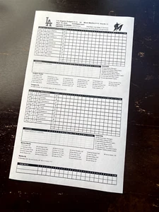Shohei Ohtani 50/50! Game Used Lineup Card Scorecard - 9/19/24 Dodgers 6-6 3HR's - Picture 1 of 5