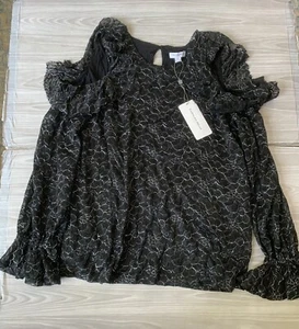 Carolina Belle Large Bluse Top Shirt Open Shoulder Langarm Schwarz Neu - Bild 1 von 5