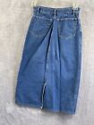 L.L. Bean Women's Size 4 P Petite Jeans Skirt Denim Long Modest Maxi Cotton