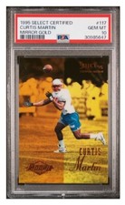 1995 CURTIS MARTIN SELECT CERTIFIED MIRROR GOLD RC PSA 10 #117 HOF LOW POP=34