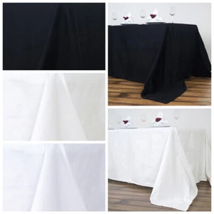 90" x 156" Rectangular COTTON TABLECLOTH Wedding Dinner Linens High Quality - Picture 1 of 19