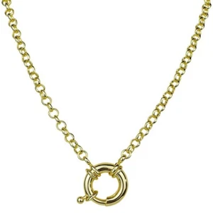 Kirks Folly Sailor Clasp Rolo Chain Charm Holder Necklace Goldtone - Picture 1 of 3