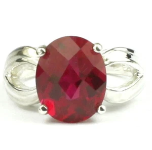 4.5 carat CREATED RUBY Sterling Silver Ladies Ring -Handmade • SR361 - Picture 1 of 5