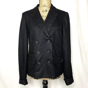 J. Crew Wollblazer 10 schwarze zweireihige geknöpfte Jacke NEU Neu mit Etikett - Bild 1 von 8