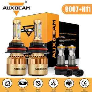 4x AUXBEAM 9007 LED Headlight+H11 Fog Lights 6000K For Nissan Frontier 2005-2018 - Picture 1 of 12